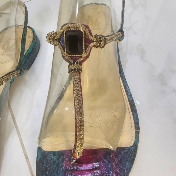 Vince Camuto VC Signature Snakeskin Leather Sandals - Picture 6 of 7